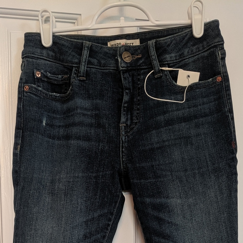 Brand New! Warp+Weft asymmetrical hem skinny jeans